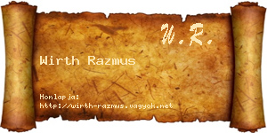 Wirth Razmus névjegykártya